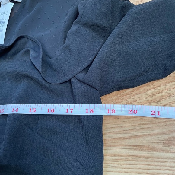 Ann Taylor Loft Womens Black Mesh Polka Dot Ruffle Trim Shift Dress Size 6 NEW - Picture 7 of 9